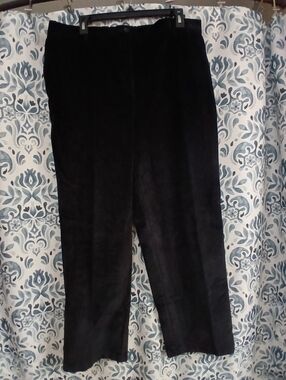 L.L. Bean Black Straight-Leg Corduroy Pants